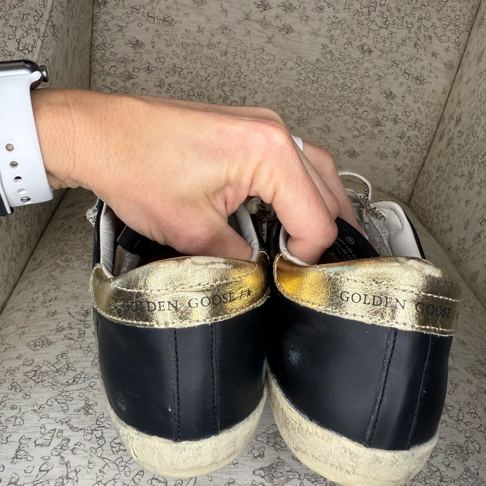 Golden Goose Black/Leopard/Gold Calf Hair Super-Star Private/Edt- Size 39 (9) - Picture 8 of 16